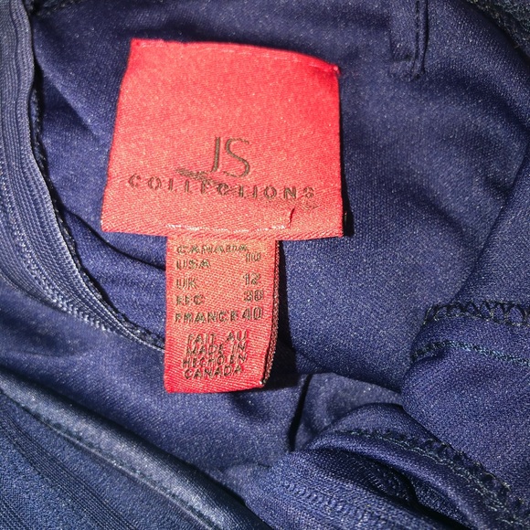 JS Collection Navy Blue Long Formal Gown Size 10 - Picture 10 of 10